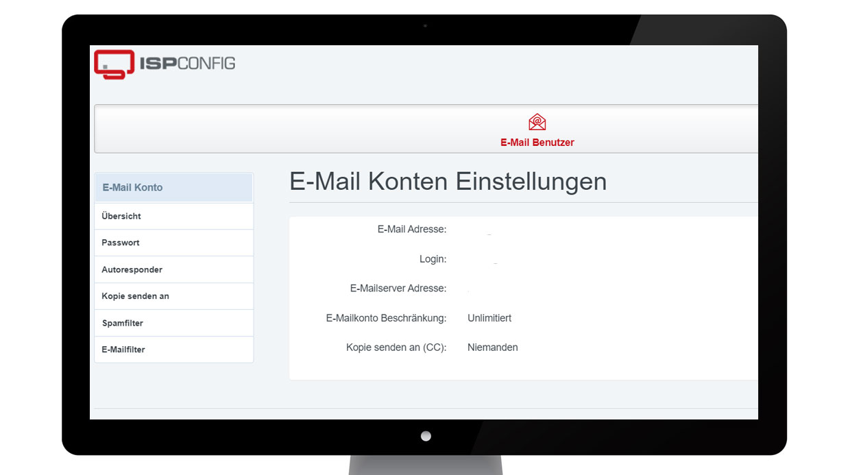 Mail-Konto anlegen über ISPConfig